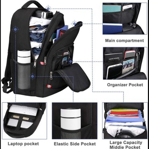 Travel Laptop Backpack, Extra Large Anti Theft Backpack for Men and Women - Picture 3 of 6